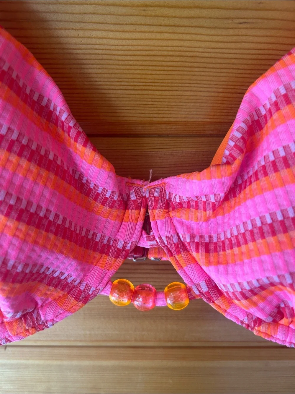 wild fable Pink & Orange Striped Underwire Bikini Top
